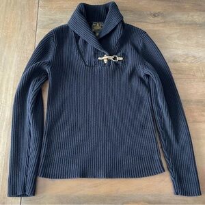 Ralph Lauren Black Label Women’s Black Sweater Shawl Collar Gold Clasp ~ Sz 1X